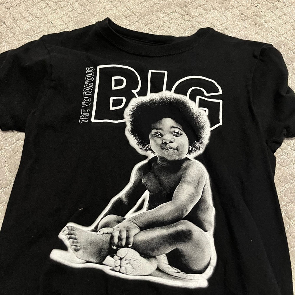 Black Graphic Tee with Baby Design